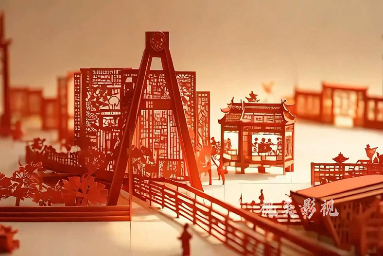 AIGC剪纸动画片头AI创意视频